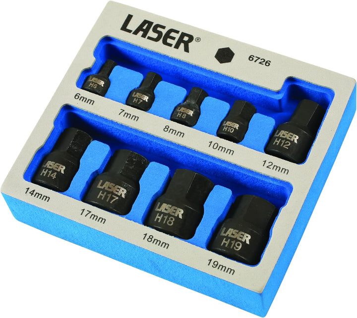 Laser 6726 Low Profile Innensechskant-Bit-Set – Silber (9)