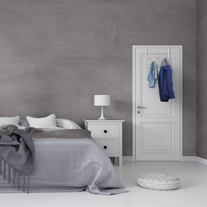 Relaxdays Türgarderobe, 10 Haken, Türhaken zum Einhängen, für 4 cm Tür, Flur & Schlafzimmer, Kleider