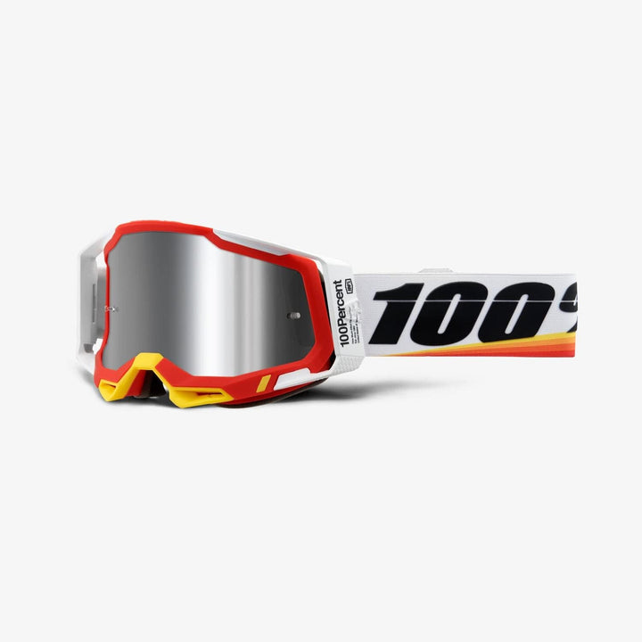 100% Unisex Racecraft 2 Goggles — Mirrored Lens Brille Einheitsgrösse Arsham Red - Mirror Silver Fla