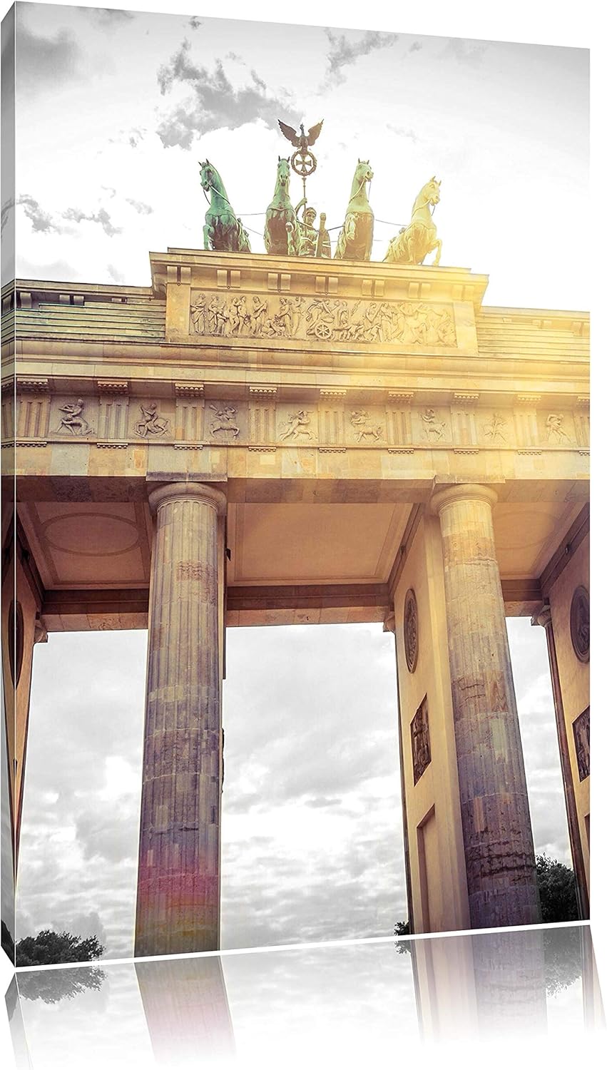 Pixxprint berühmtes Brandenburger Tor in Berlin als Leinwandbild/Grösse: 100x70 cm/Wandbild/Kunstdru