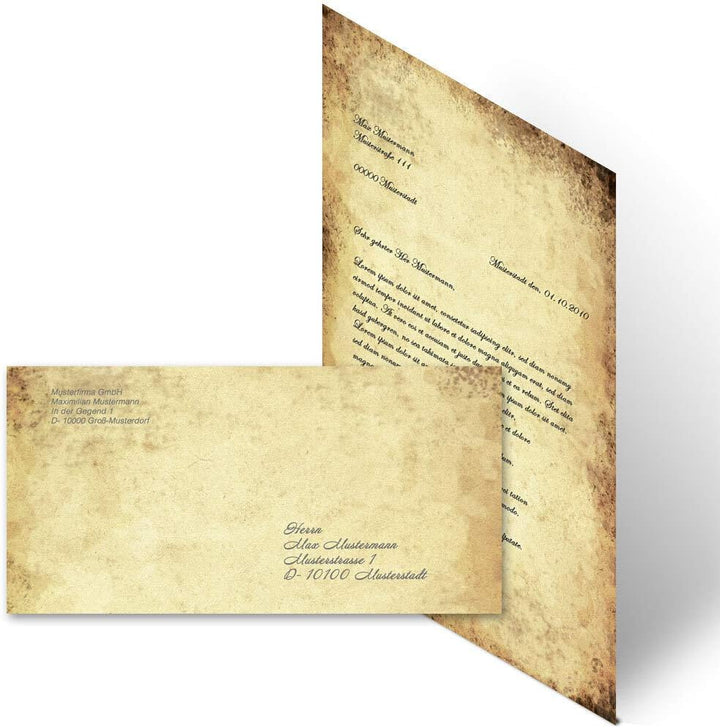 Briefpapier Sets Motivpapier Antik & History Geschichte, ALTES PAPIER 100 Blatt Briefpapier + 100 pa