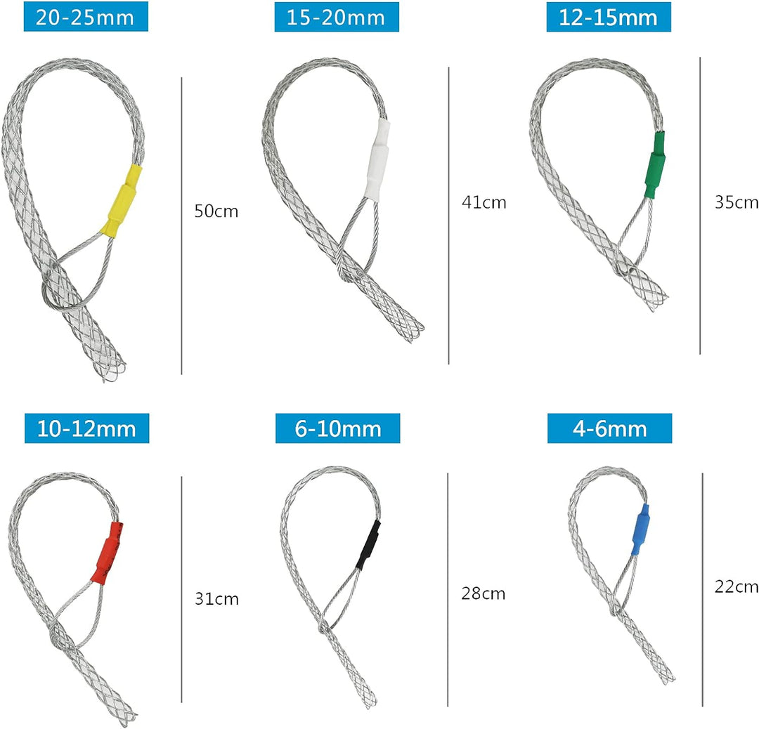 IRSCorp Kabelzug-Griffsocken-Set, verzinkter Stahl, rutschfest, Rohrkabel, Drahtzuggriffe, Lassos-Se