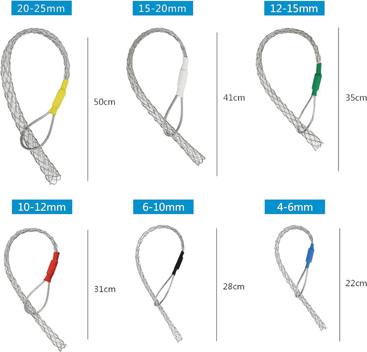 IRSCorp Kabelzug-Griffsocken-Set, verzinkter Stahl, rutschfest, Rohrkabel, Drahtzuggriffe, Lassos-Se