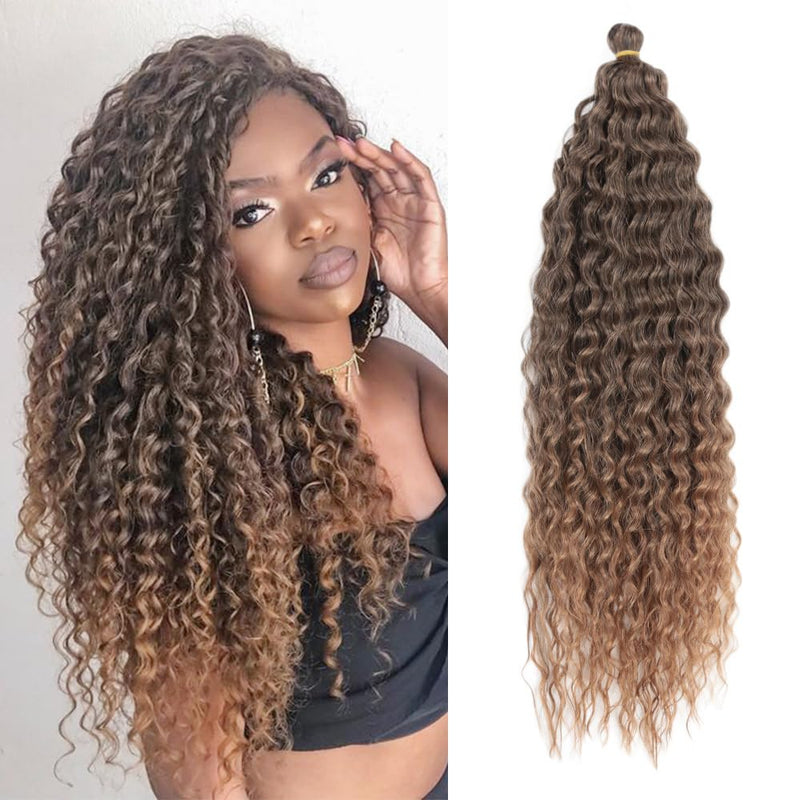 Deep Twist Crochet Hair Wasserwelle Twist Haarbündel Synthetische lockige Flechtfrisur Haarverlänger