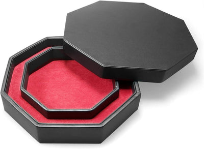 shibby Würfelbrett mit Würfel-Ablage und Deckel für alle Tabletop Spiele - 23,5cm (rot), Rot