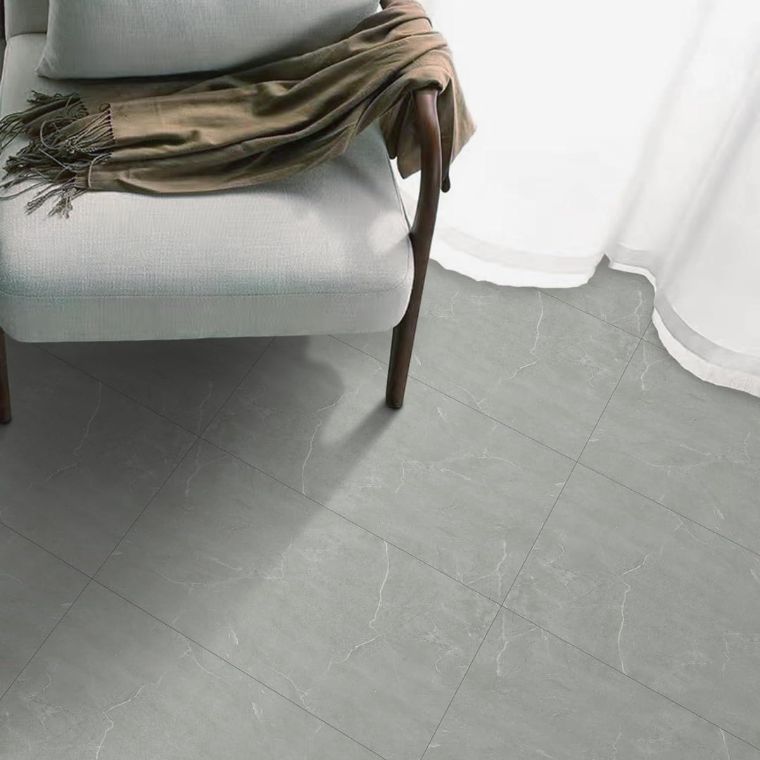 Hode PVC Bodenbelag Vinylboden Selbstklebend Fliesen Klebefliesen Boden Aschegrau Marmor 60cmX30cm W