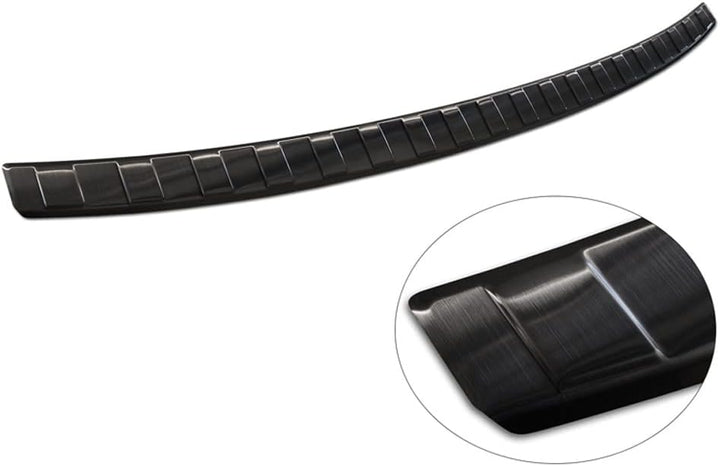 Avisa Schwarz Edelstahl Heckstossstangenschutz kompatibel mit Audi Q3 II 2019- inkl. S-Line 'Ribs'