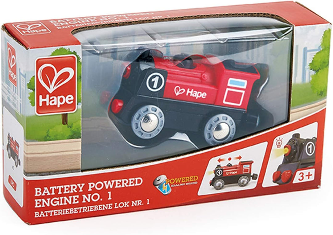 Hape E3707 Eisenbahnwelt Grosses Schienenausbauset, 24 Teile, ab 3 Jahren & E3703 Eisenbahn Batterie