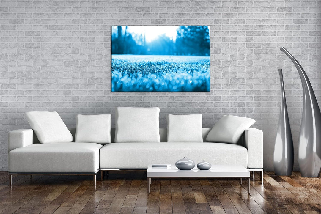 deyoli Morgenfrost auf einer Frühlingswiese Format 80x60 Effekt: Monocrome Blau als Leinwandbild, Mo
