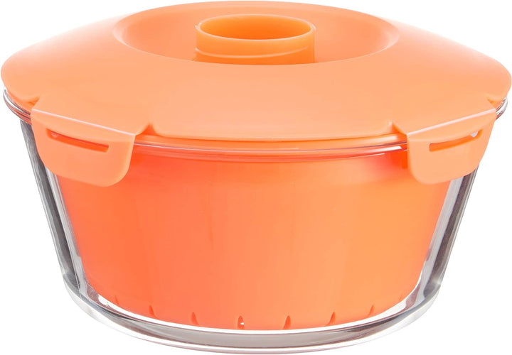 PASABAHCE 4995806 Reiskocher Mikrowelle Zest aus Glas mit Korb aus Kunststoff und Deckel aus rutschf