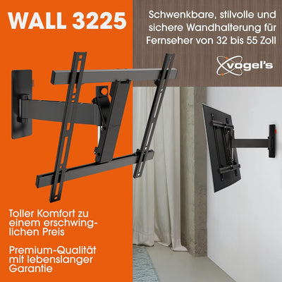 Vogel's WALL 3225 schwenkbare TV Wandhalterung für 32-55 Zoll Fernseher, max. 20 kg, schwenkbar bis