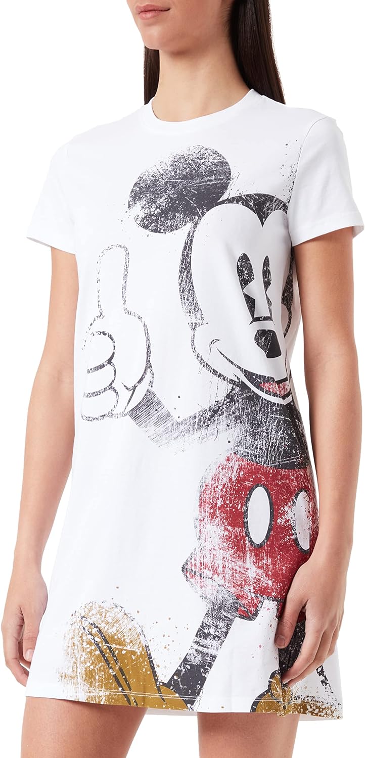 Desigual Damen Vest_My Mickey Lässiges Kleid XS Weiss, XS Weiss