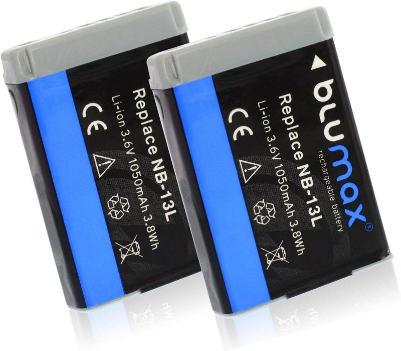 2X Akku ersetzt Canon NB-13L NB13L mit InfoCHIP! / 1050mAh 3,6V kompatibel mit Canon PowerShot SX620