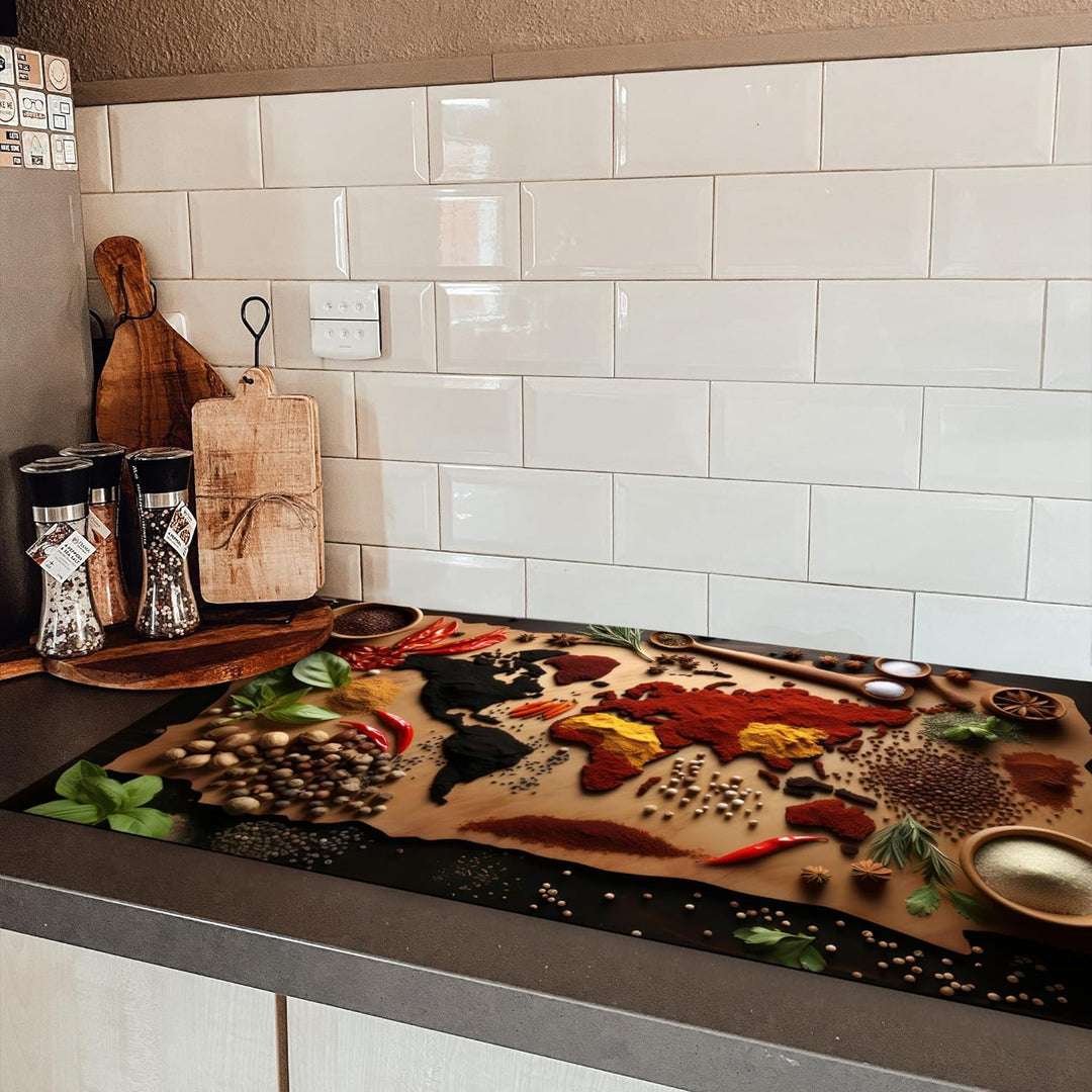 KitchenYeah© Herdabdeckplatte Einteilig Ceranfeld Abdeckplatte Küche Deko Ceranfeldabdeckung Anti Ru