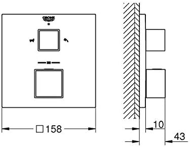 GROHE Grohtherm Cube | Thermostat-Wannenbatterie mit integrierter 2-Wege-Umstellung | chrom | 241550