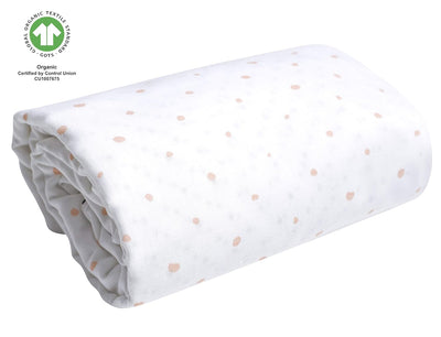 MOTHERHOOD Babydecke GOTS Zertifiziert aus Bio-Baumwolle, 2-lagig, 130 x 130 cm - Kleckse apricot un
