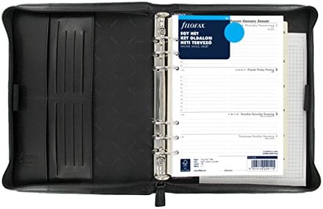 Filofax Metropol Personal Organiser (DIN A5, mit Reissverschluss), schwarz Single, Single