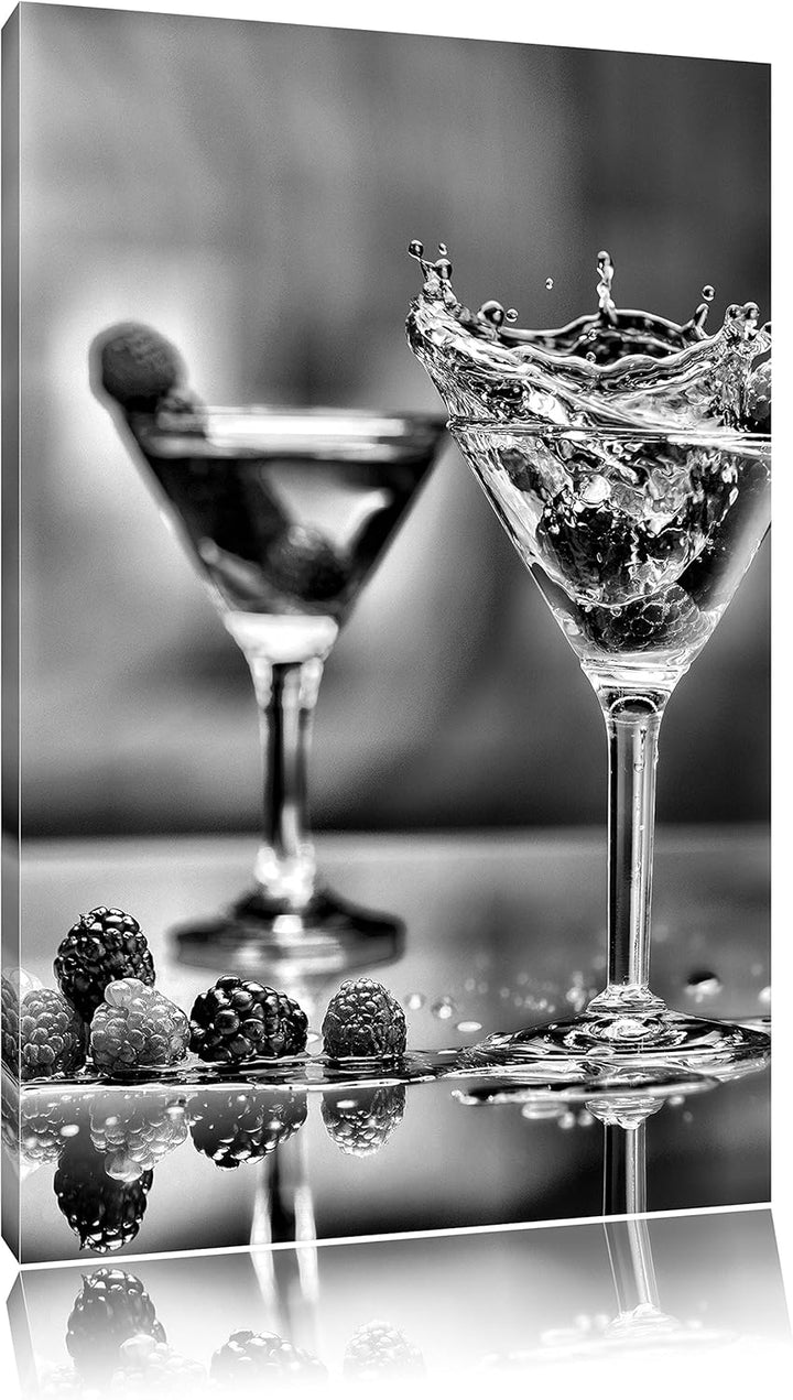 Pixxprint Coole Cocktails / 100x70cm Leinwandbild bespannt auf Holzrahmen/Wandbild Kunstdruck Dekora