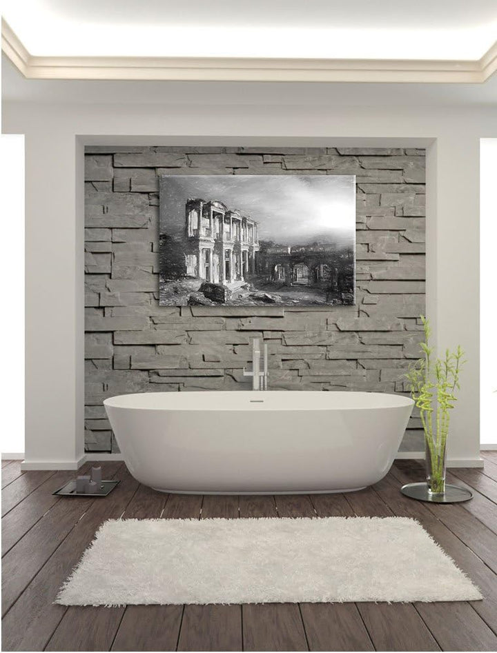 Pixxprint alte Tempelruine Kunst als Leinwandbild/Grösse: 100x70 cm/Wandbild/Kunstdruck/fertig bespa