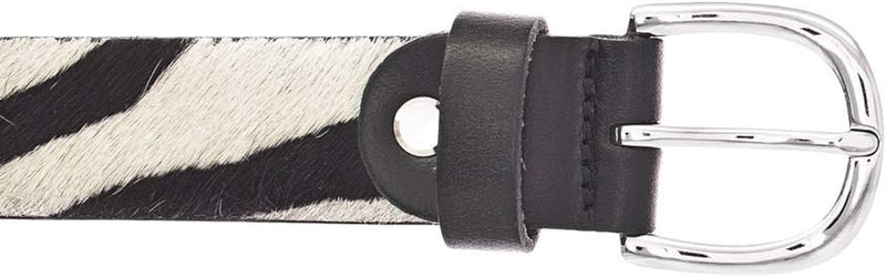 Vanzetti Animal Scouting 30mm Cambered Cow Fur Leather Belt W110 Black/Cream-White Mix - kürzbar