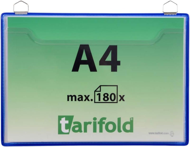 Hängender Deckel tarifold DIN A4 Metallring Querformat Packung mit 5 Einheiten Farbe blau