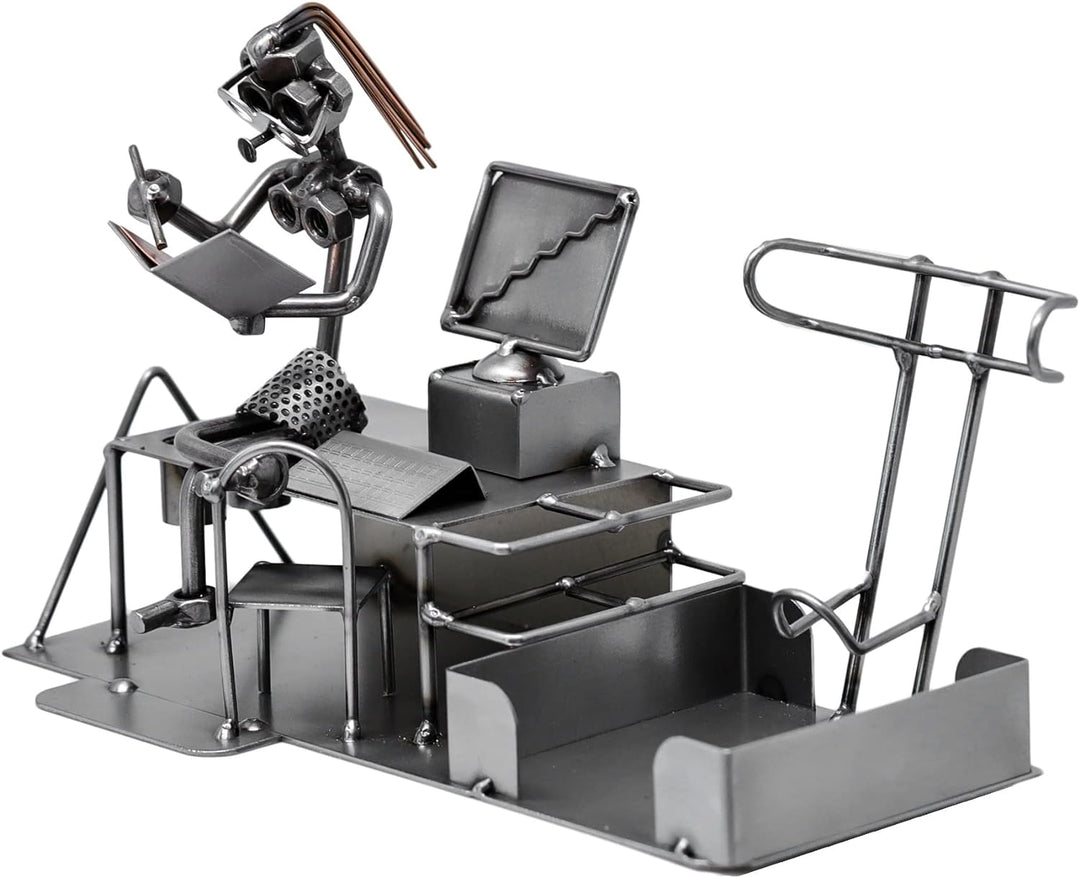 metalman24 Schraubenmännchen BÜRO PC Frau Schreibtisch Organizer HANDYHALTER handgefertigte ausgefal