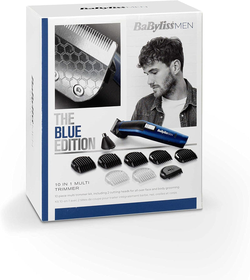 BaByliss Blue Edition 10-in-1 Multi-Grooming Kit, Multitrimmer für Gesicht und Körper, inkl. Präzisi