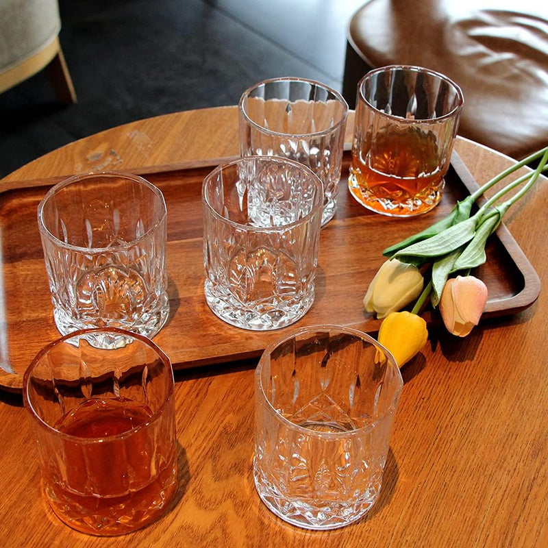 Whiskeyglas Set von 6 Tumbler für klassische Cocktails Premium Kristallglas Probierbecher Hohe Glas