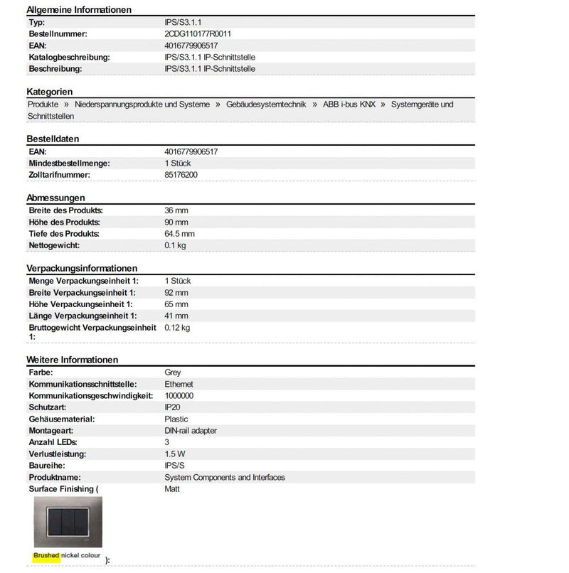 Niessen Abb i-bus KNX Router IP Interface Rail DIN