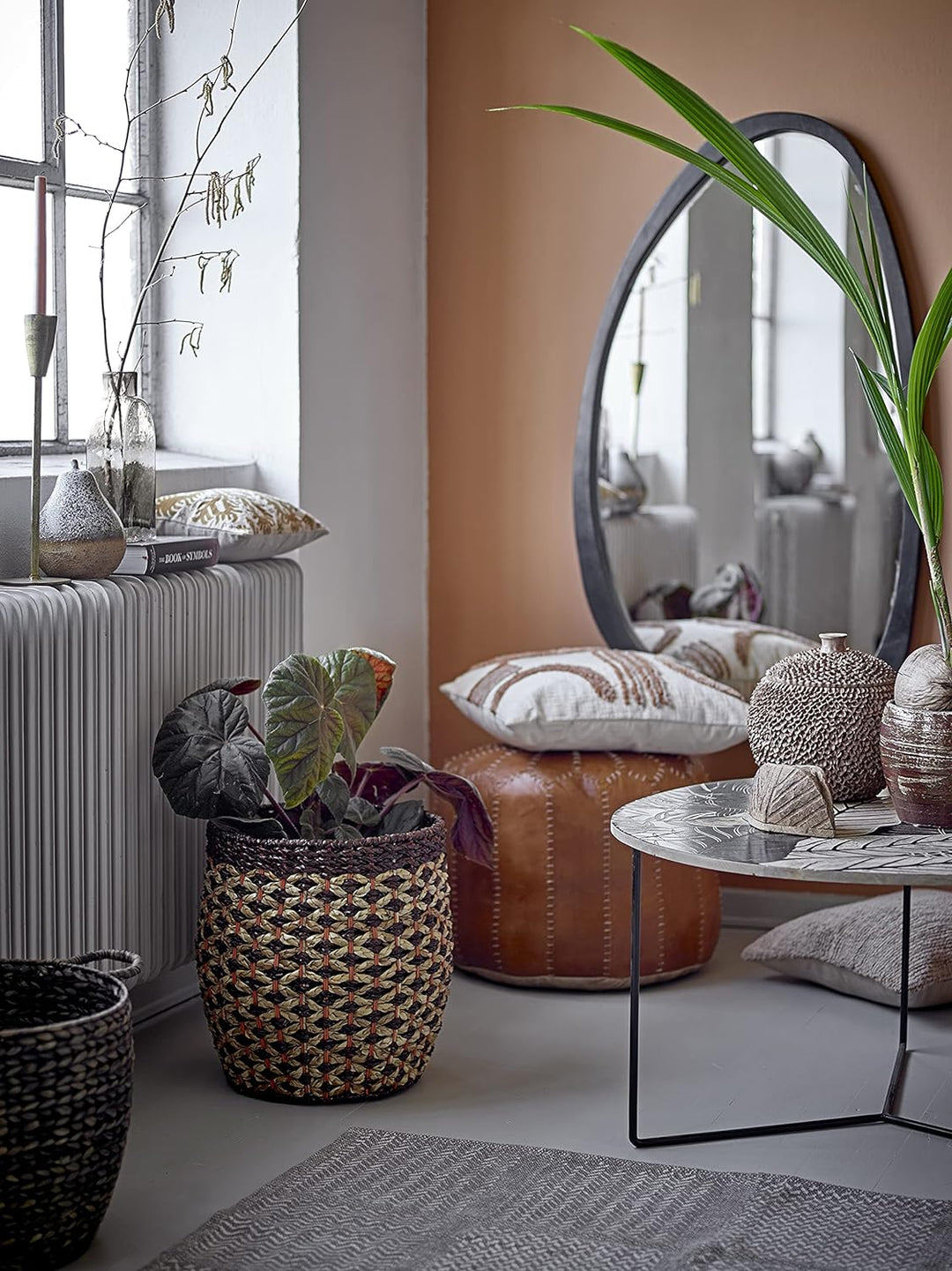 Bloomingville Kissen Lali, braun, Baumwolle
