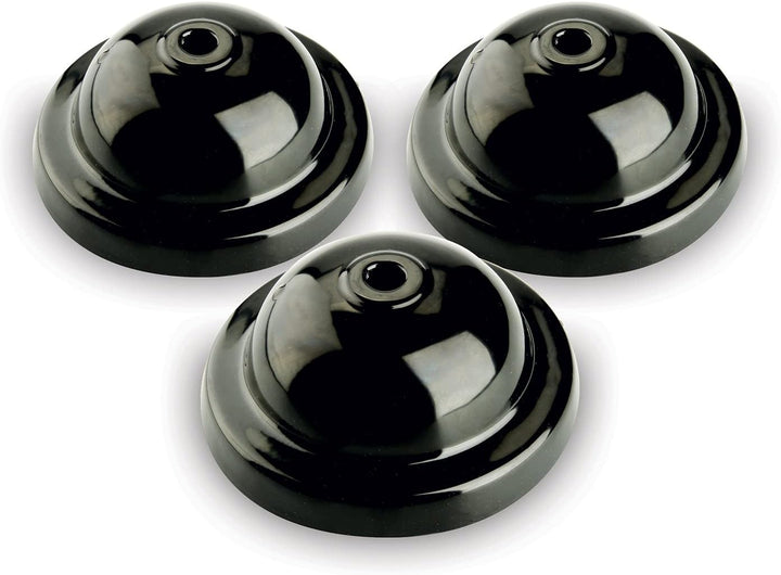 AMARCORDS - 3 Rosetten aus Porzellan für Pendelleuchten mit farbig gewölbten Keramikgehäusen SCHWARZ