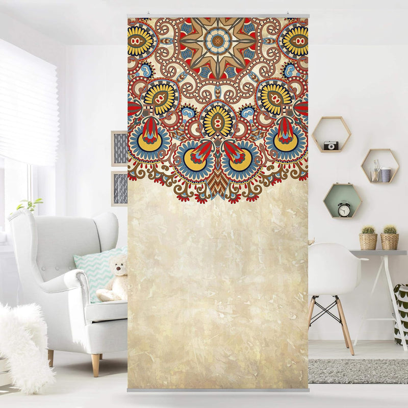 Bilderwelten Raumteiler Farbiges Mandala 250x120cm ohne Halterung 250x120cm without hanger, 250x120c