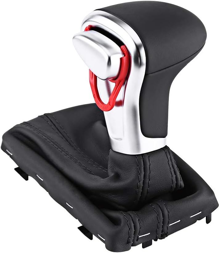 Yctze Shift Knob Gaitor Boot, 1 Stk. Schaltknauf Gaitor Boot Cover Schwarzes Leder für A5 A4L Q5 B8