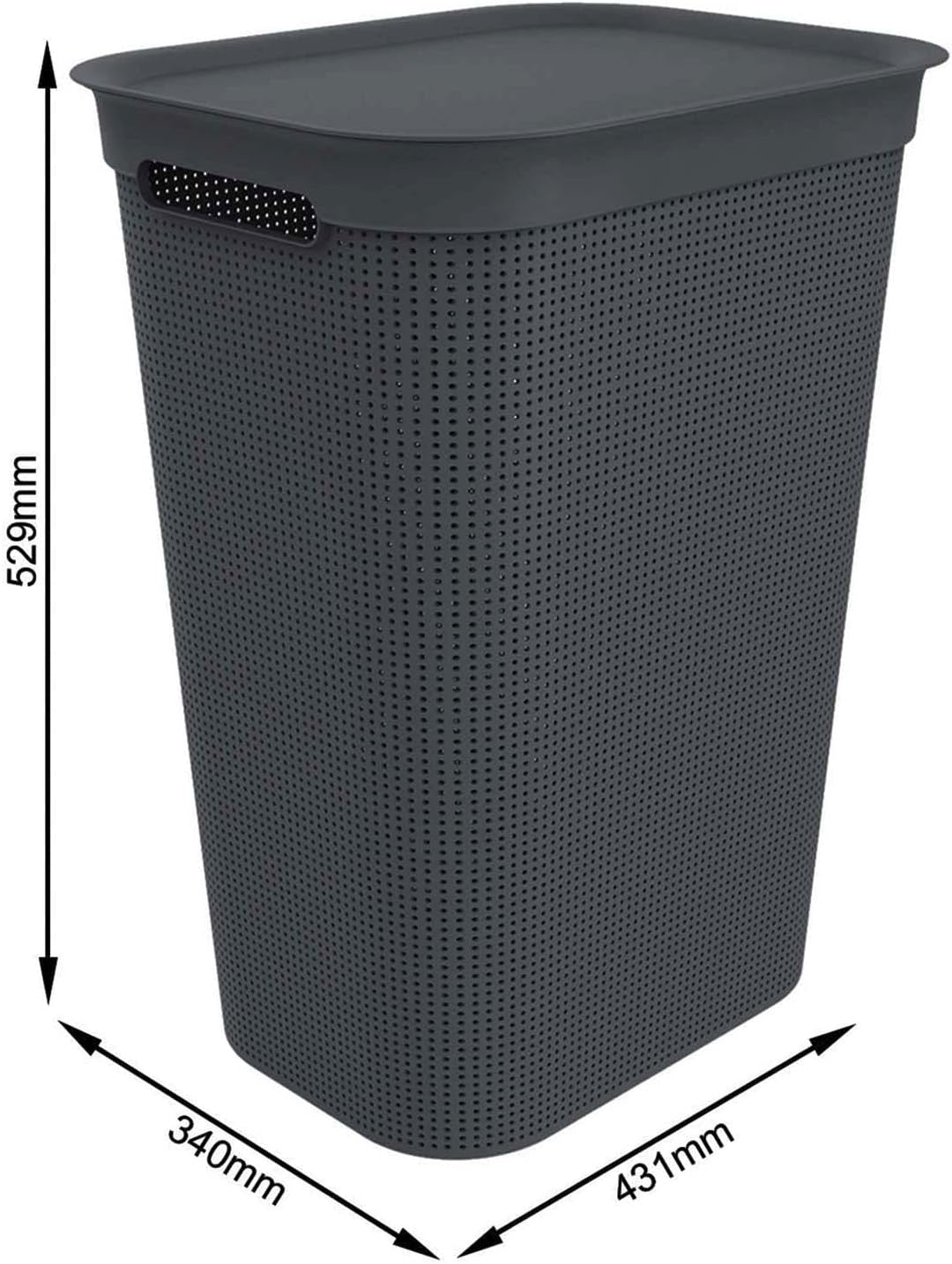 Rotho Brisen Wäscheset 2tlg. 50l, 41l, Kunststoff (PP) BPA-frei, anthrazit, 50l, 41l, Anthrazit