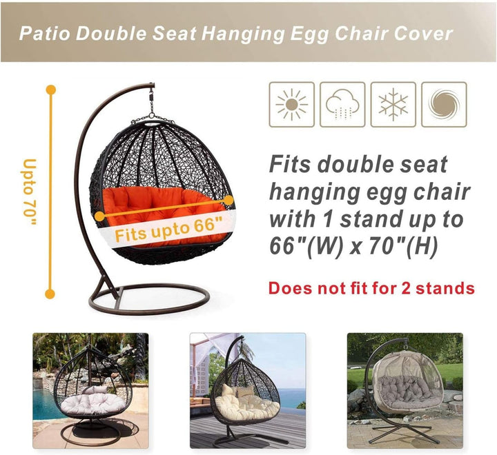 HONCENMAX Abdeckung für Hängesessel/Schwingsessel/Hängekorb - Garten Rattan Wicker Hängesessel wasse