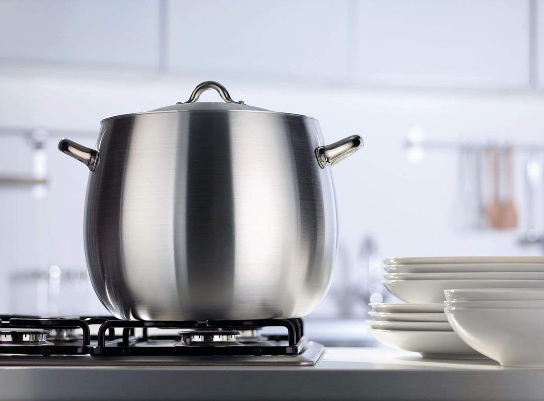 Alessi Kochtopf mit Deckel, Aluminium, Silber, 12 cm