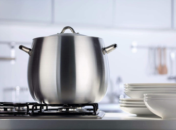 Alessi Kochtopf mit Deckel, Aluminium, Silber, 12 cm