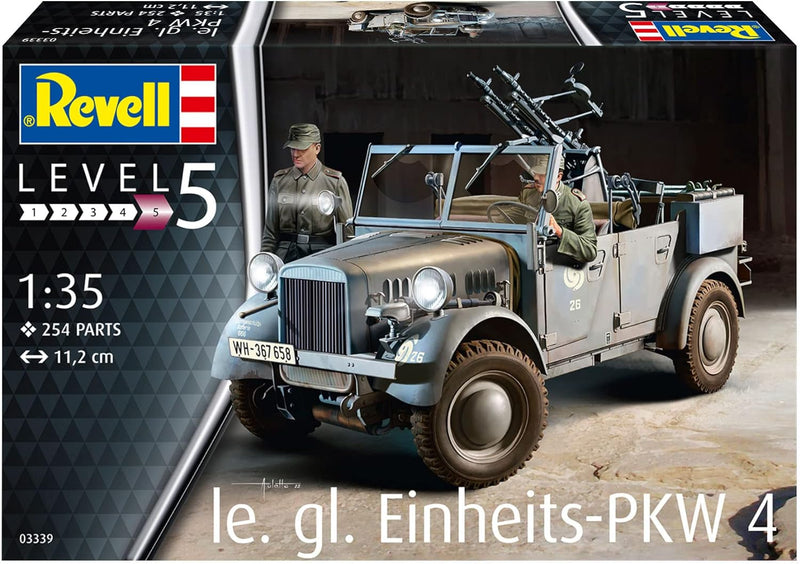 REVELL 03339 03339-Einheits PKW Kfz.4 Massstab 1:35 originalgetreuer Modellbausatz für Experten, unl