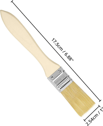 Kurtzy Pinselset (72 STK) - 2,54 cm Profi Malerpinsel mit Holzgriff, Pinsel Set für Farben, Lack, Be