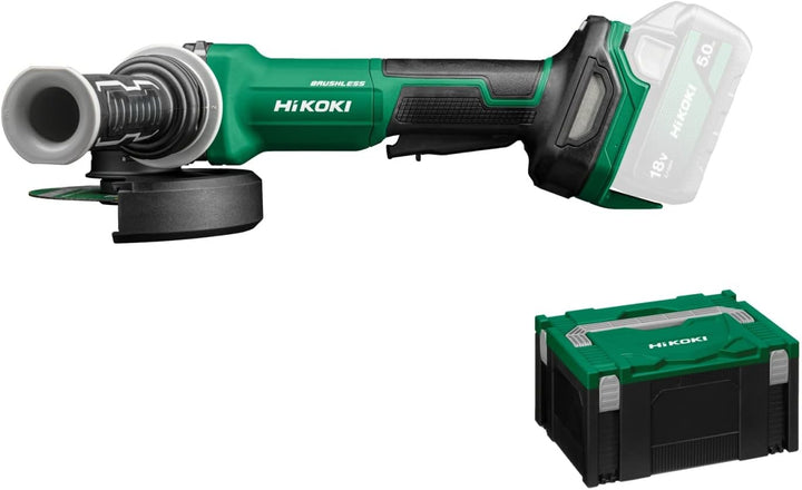 HiKOKI Akku Winkelschleifer G1813DVF (18V, Li-Ion, 3200-8000 u/min, 125mm ø, Brushless Motor, mit AT
