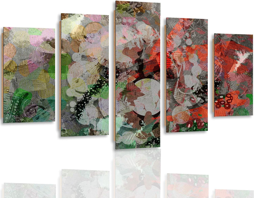 Feeby Modernes Bild Künstlerisch 5 Paneele Design Design Mehrfarbig 250x120 cm Deco panel 250x120 cm