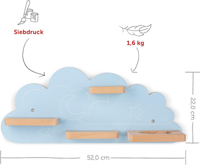 tonies Regal Auf der Traumwolke, Regal für Toniebox und Figuren, mittelgrosses Regal in Himmelblau f