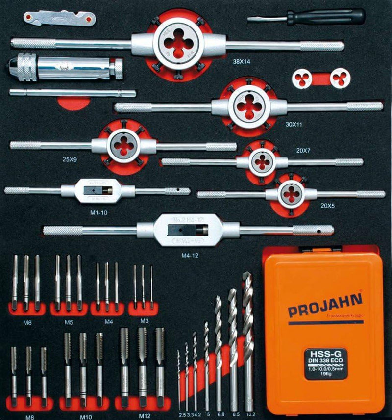 Projahn Gewindeschneidwerkzeug Einlage 64-teilig 5999-361