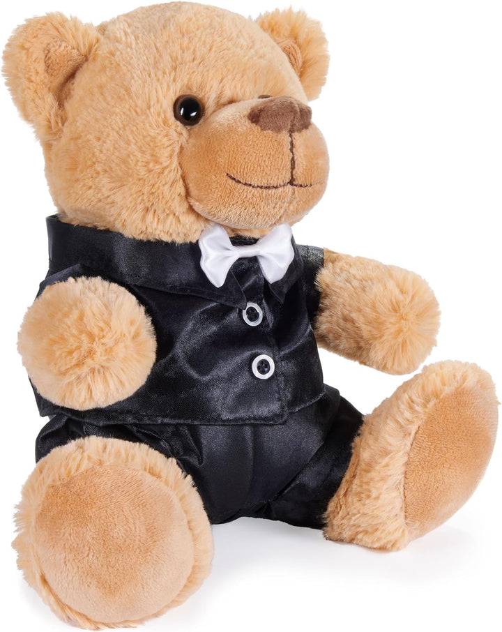 BRUBAKER Teddybär Bräutigampaar - 25 cm Teddy Set im Anzug - Geschenk für Hochzeit und Verlobung - H