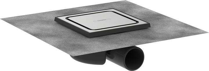hansgrohe Komplettset Punktablauf RainDrain Spot, Bodenablauf Dusche 15 x 15cm, Edelstahl gebürstet,