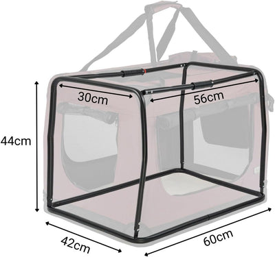 lionto Hundetransportbox Hundetasche Hundebox Faltbare Kleintiertasche, (M) 60x42x44 cm dunkelrot Du