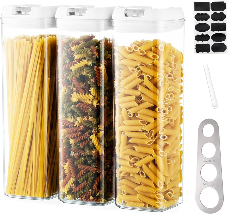 Pastabehälter für Speisekammer Grosser Spaghetti und Nudelbehälter, 3er-Set Durchsichtiges Müsli Auf