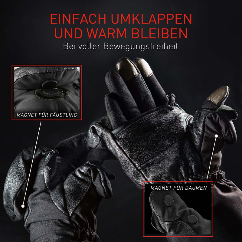 THE HEAT COMPANY - Heat 3 SMART – Die Handschuh Innovation – Handschuhe & Fäustlinge in Einem: Fäust