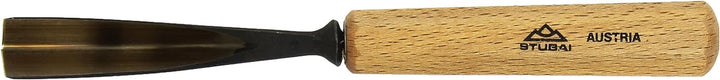 STUBAI Stemmeisen Stechbeitel Serie 52 - Form 40 | Gebogener Gaissfuss 20 mm, mit Holzgriff, für Ker