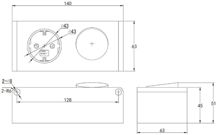 kalb | Energiebox für 230V LED Badleuchte Kombibox Spiegelschrank Steckdose TÜV geprüft (ohne Netzte